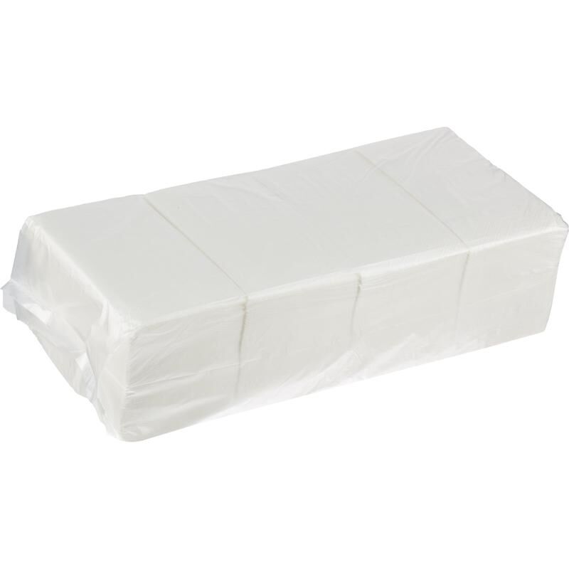 Салфетки бумажные 33x33 см белые 2-слойные 200 штук в упаковке NoName