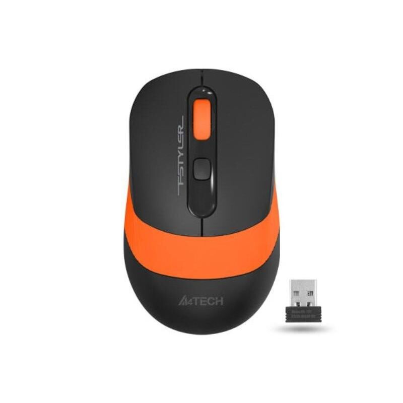 Мышь беспроводная A4Tech Fstyler FG10 черная/оранжевая (FG10)