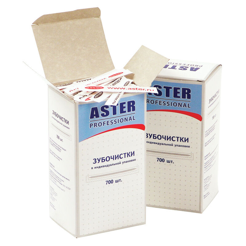 Зубочистки деревянные Aster Professional 700 штук в бумажной упаковке