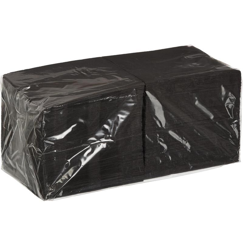 Салфетки бумажные 24x24 см черные 2-слойные 250 штук в упаковке NoName
