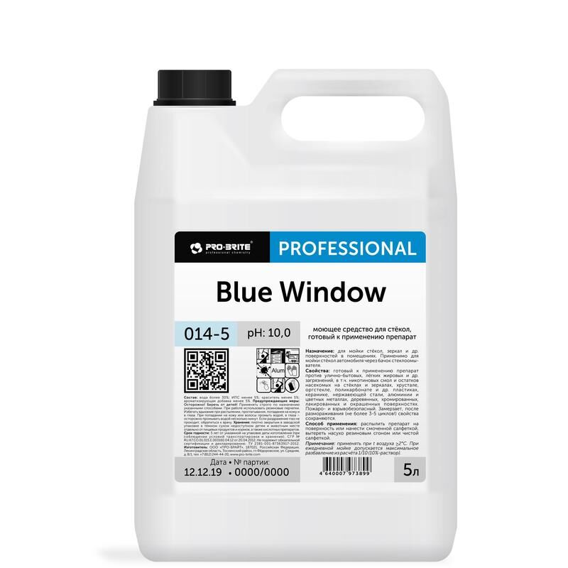 Средство для мытья стекол и зеркал Pro-Brite Blue Window (014-5) 5 л