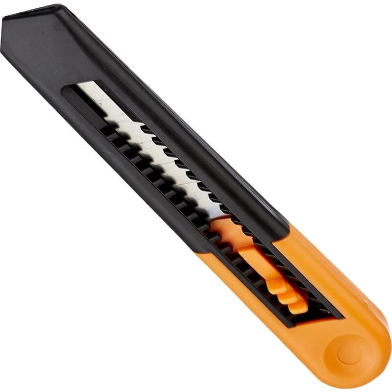 Нож канцелярский Альфа с фиксатором оранжевый (ширина лезвия 18 мм) NoName