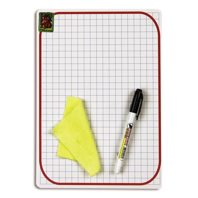 Доска-планшет пластиковая маркерная Attache Line А4 белая/клетка/линейка (с маркером и салфеткой)