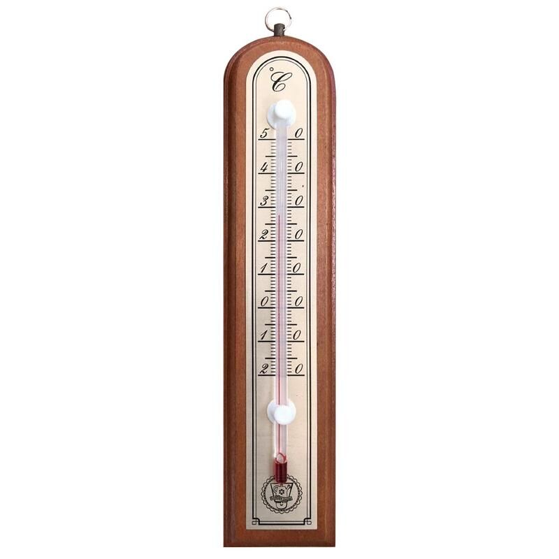 Термометр коричневый комнатный деревянный без ртути NoName