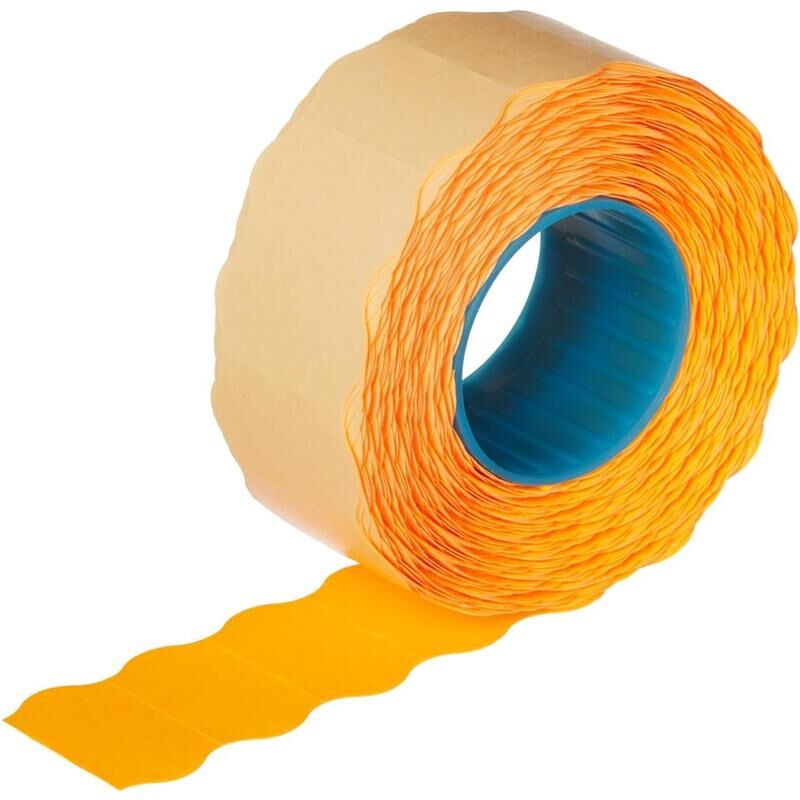Этикет-лента волна оранжевая 22х12 мм стандарт (10 рулонов по 1000 этикеток) NoName