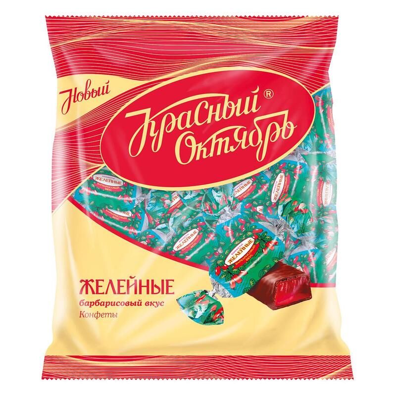 Конфеты шоколадные Красный Октябрь Желейные барбарисовый вкус 250 г Красный октябрь