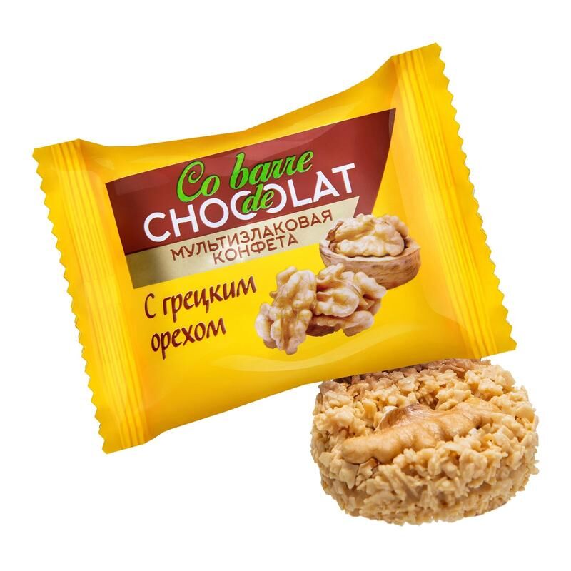 Конфеты шоколадные Co barre de Chocolat мультизлаковые с грецким орехом 1 кг