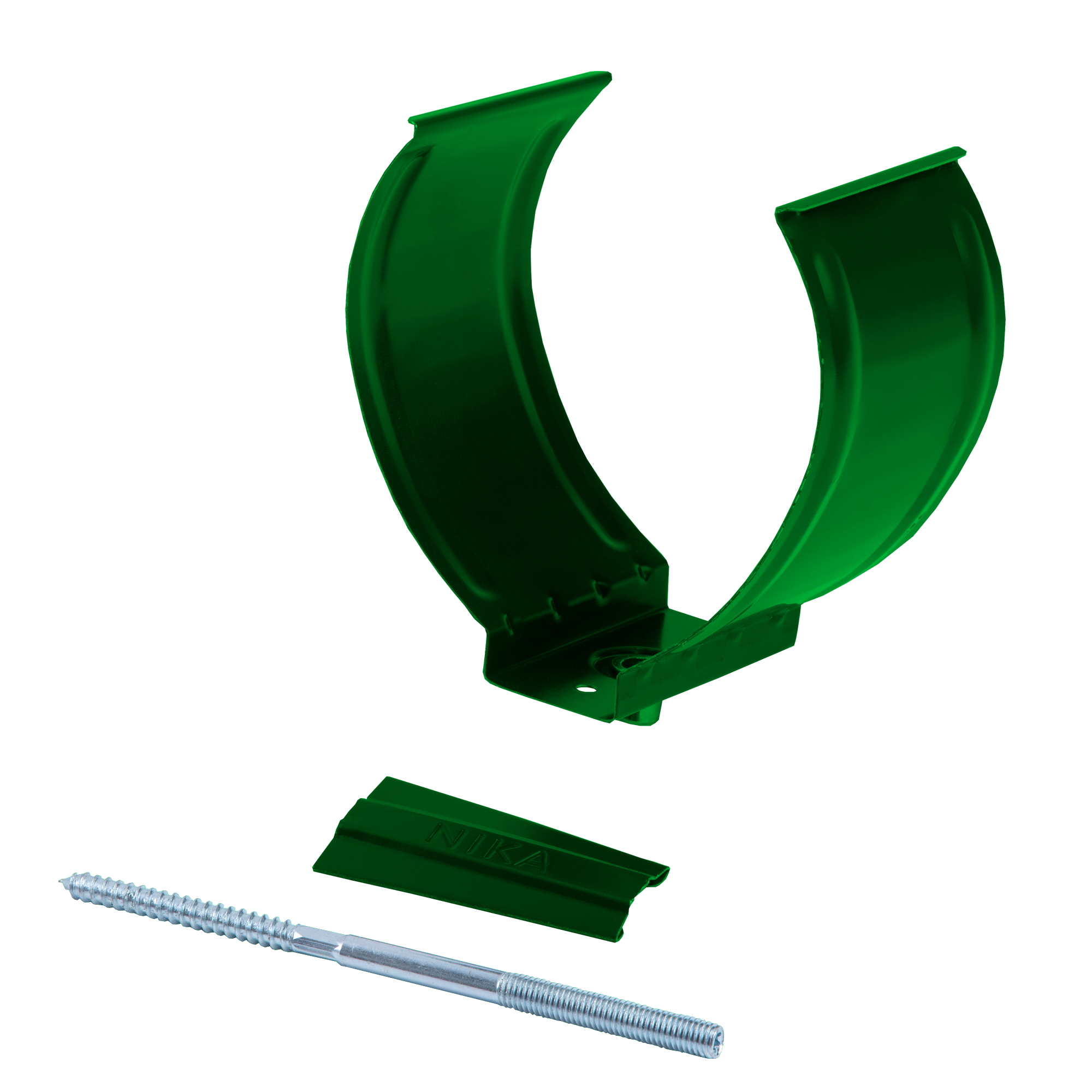 Держатель трубы D100 NIKA Зеленый лист 0,5 мм Полиэстер Водосточная система NIKA круглого сечения D125/100