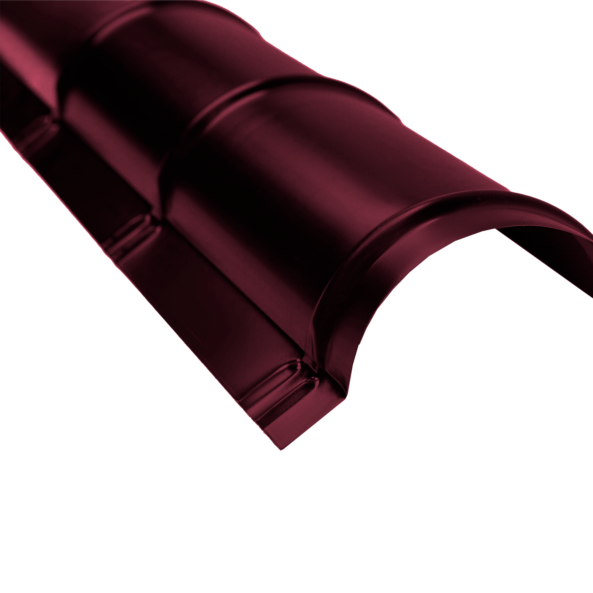 Конек круглый большой (0,416) Красное вино 0,45 мм Полиэстер Доборные элементы для кровли Кровля Сервис