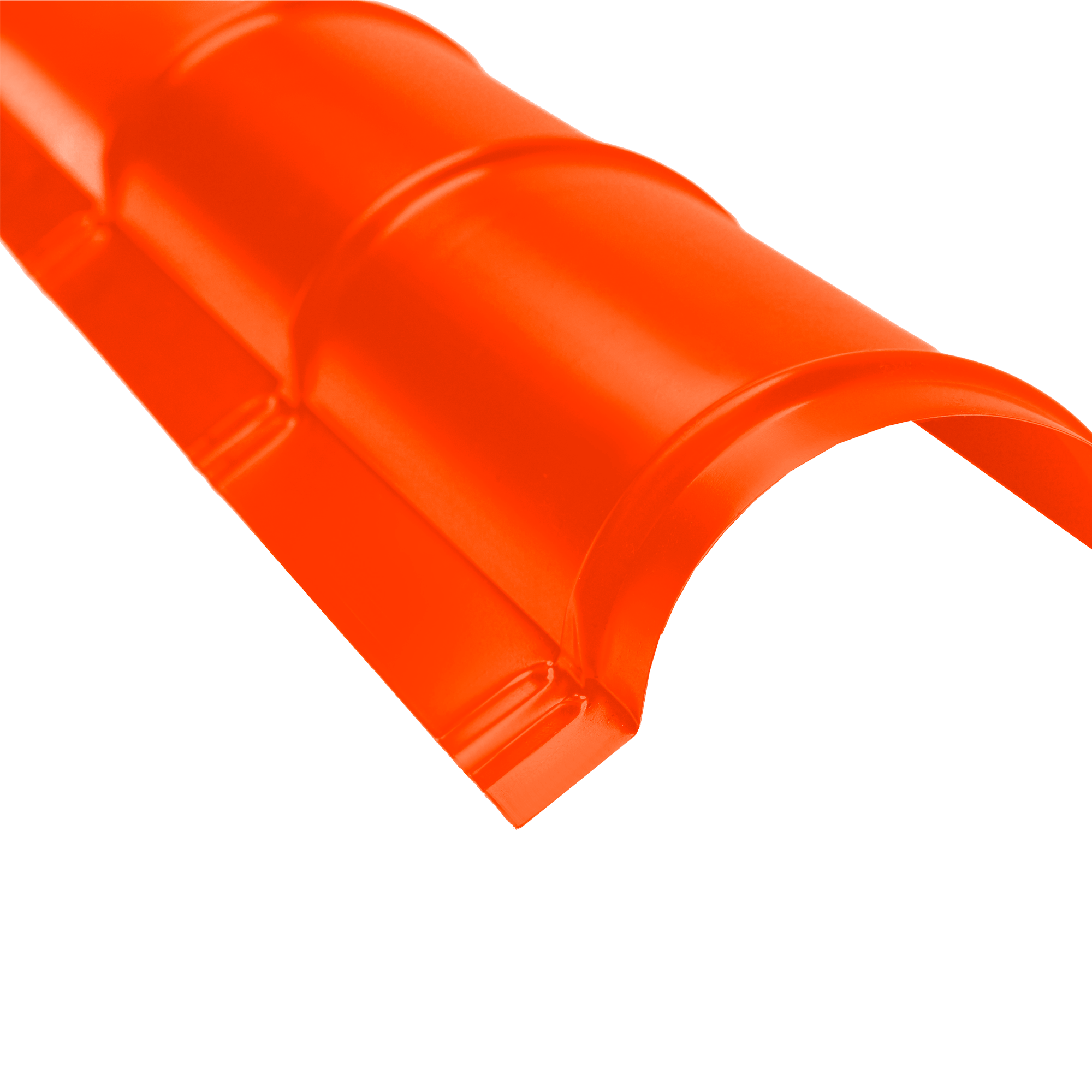 Конек круглый большой (0,416) Чистый оранжевый 0,45 мм Полиэстер Доборные элементы для кровли Кровля Сервис