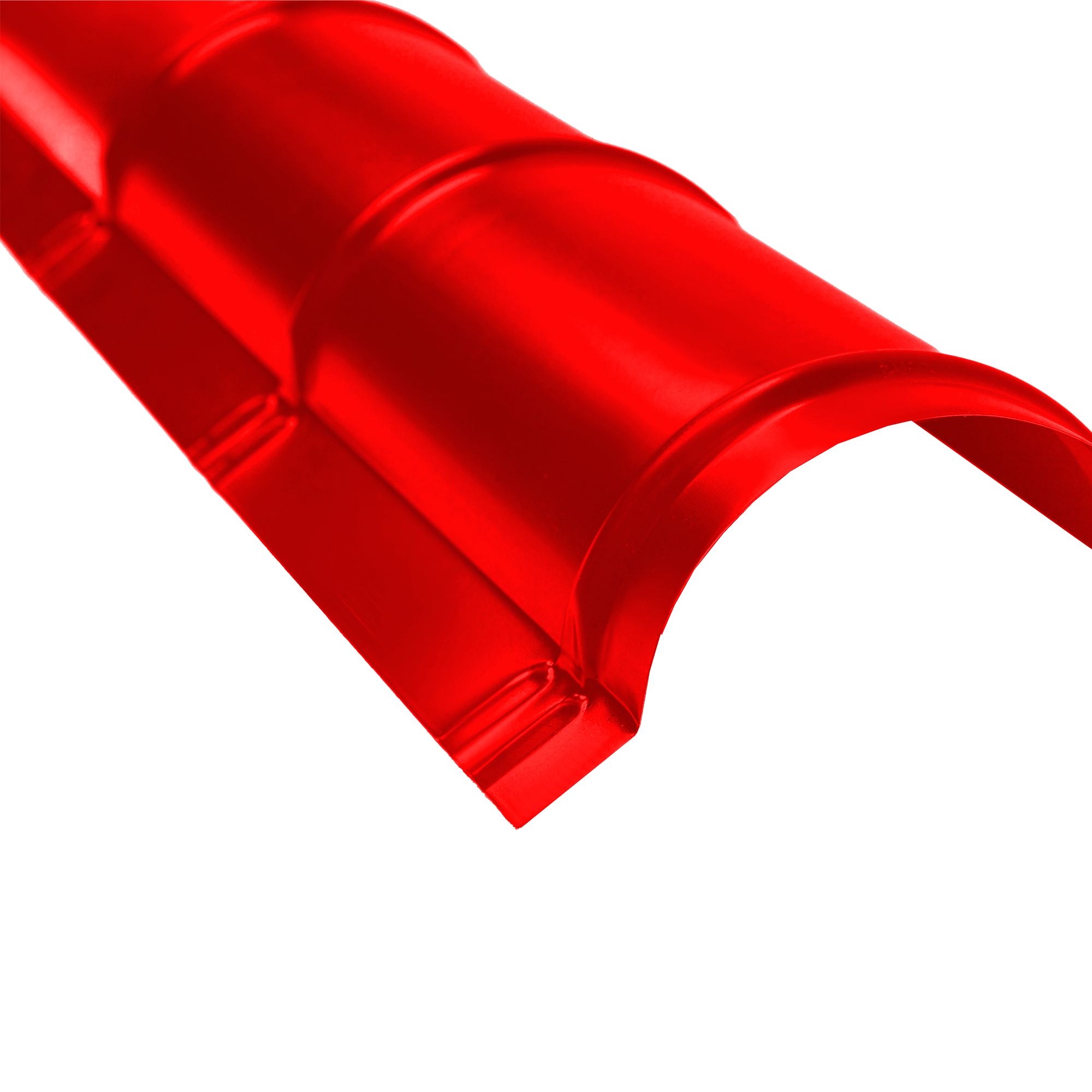 Конек круглый большой (0,416) Транспортный красный 0,45 мм Полиэстер Доборные элементы для кровли Кровля Сервис