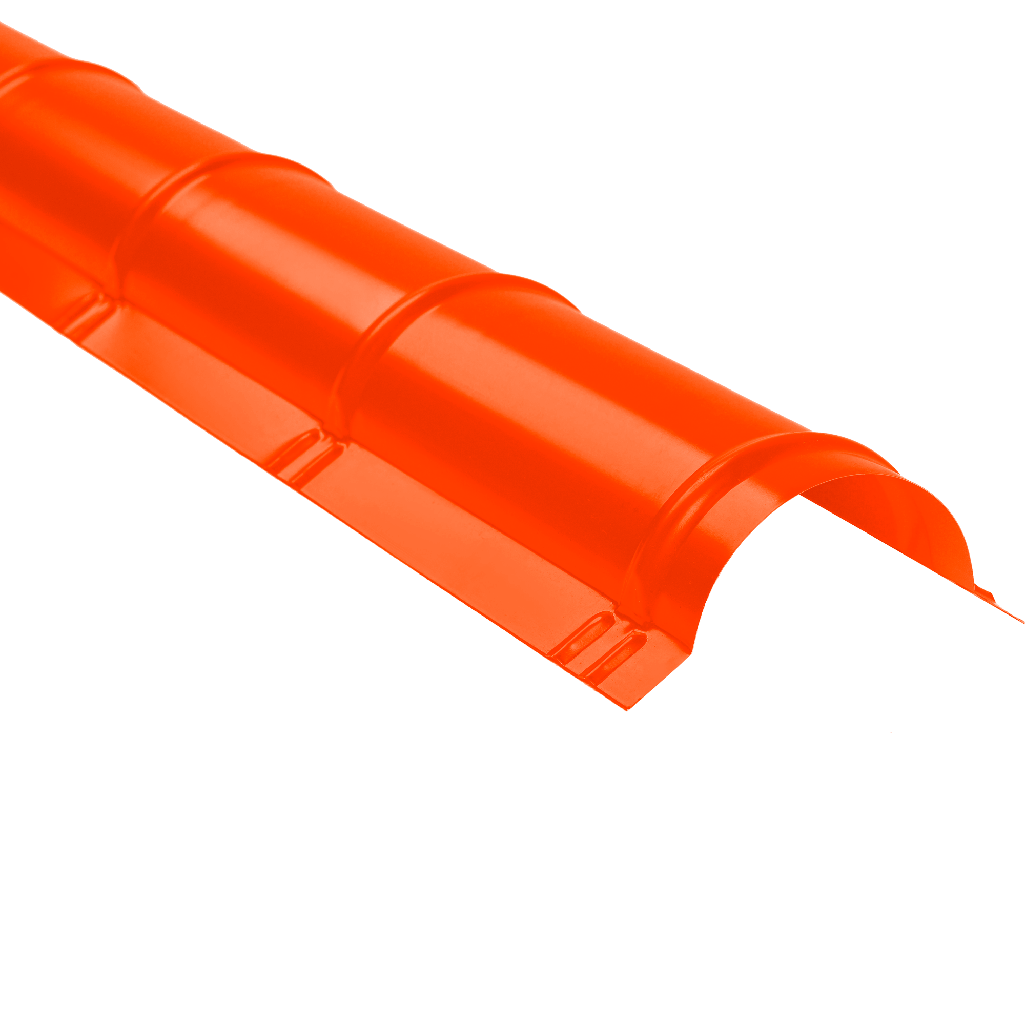 Конек круглый средний (0,312) Чистый оранжевый 0,45 мм Полиэстер Доборные элементы для кровли Кровля Сервис