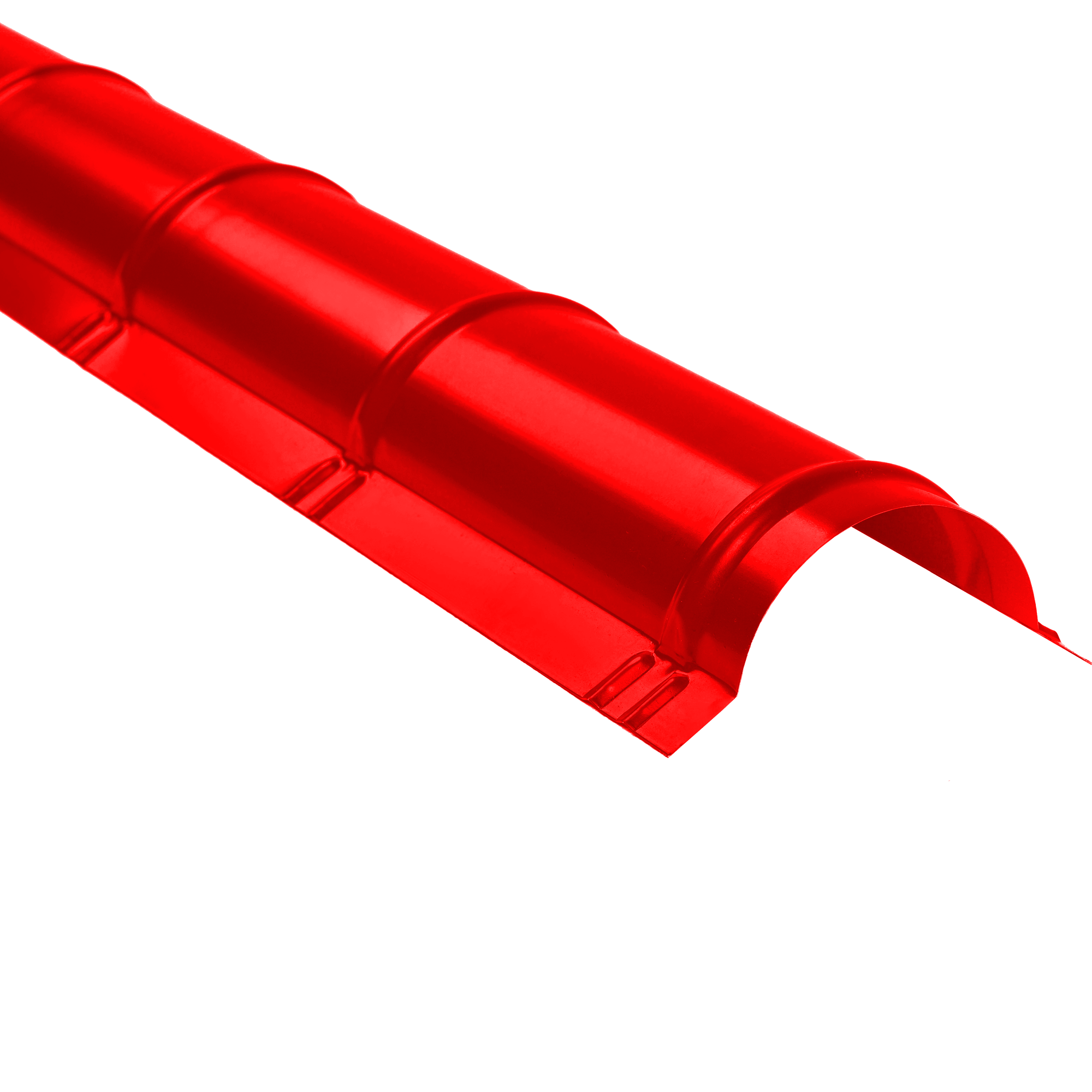 Конек круглый малый (0,228) Транспортный красный 0,45 мм Полиэстер Доборные элементы для кровли Кровля Сервис