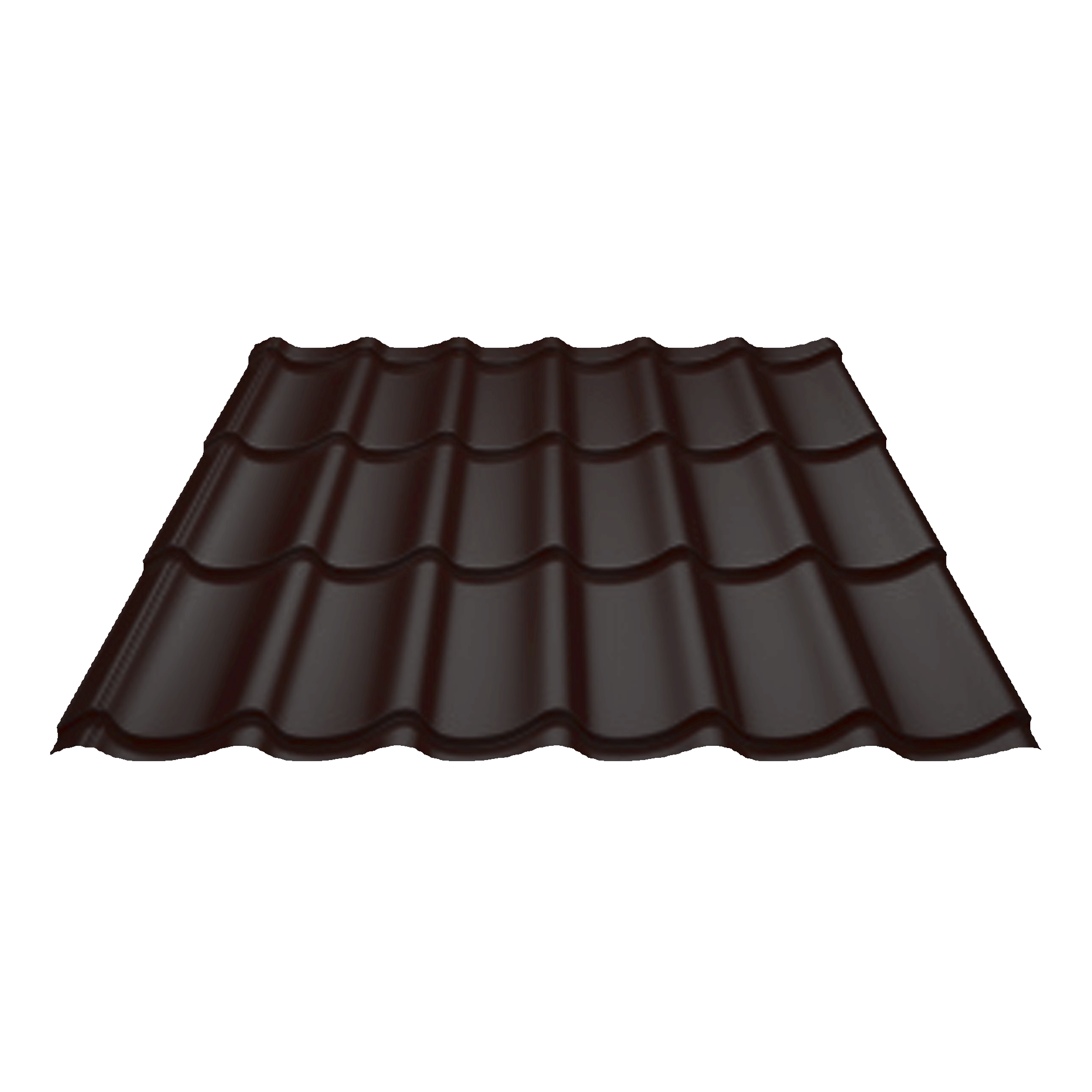 Металлочерепица Монтеррей Шоколадно-коричневый 0,5 мм Королевский шелк Кровля Сервис