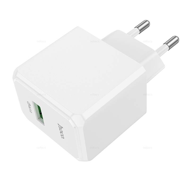 Адаптер постоянного тока Hoco CS12A, 1гн.USB 5В, 3,0А QC3.0, 18W, белый 2