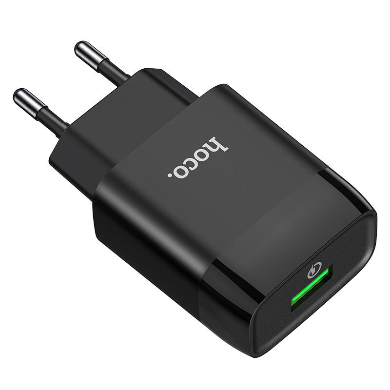 Адаптер постоянного тока Hoco C72Q, 1гн.USB 5В, 3,0А QC3.0, чёрный 3