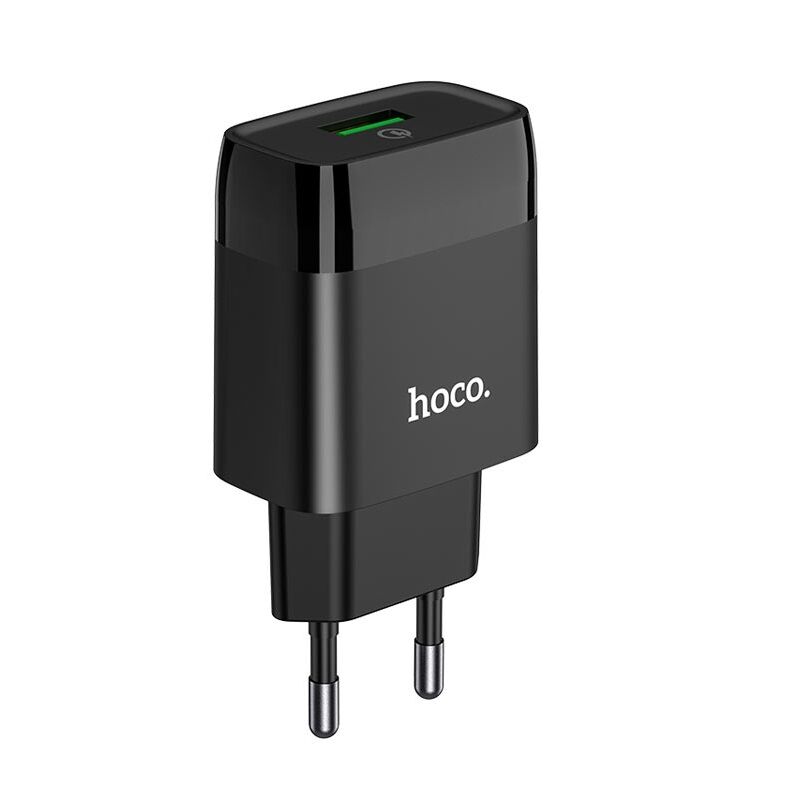 Адаптер постоянного тока Hoco C72Q, 1гн.USB 5В, 3,0А QC3.0, чёрный 4