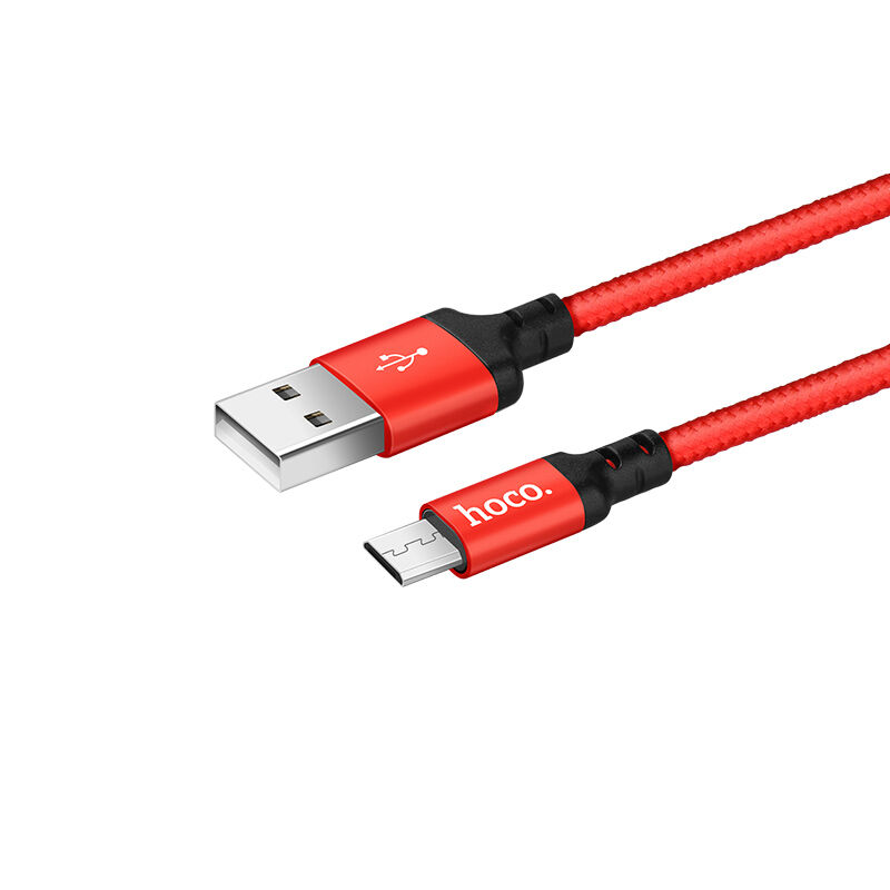 USB кабель для зарядки micro USB "Hoco" X14, красно-чёрный 2,0A, 1м 1
