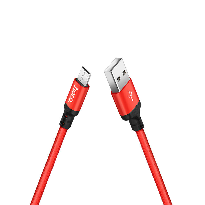 USB кабель для зарядки micro USB "Hoco" X14, красно-чёрный 2,0A, 1м 2