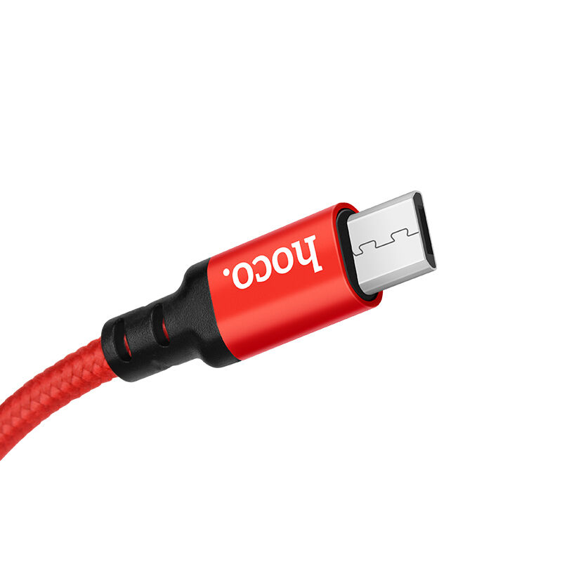 USB кабель для зарядки micro USB "Hoco" X14, красно-чёрный 2,0A, 1м 3