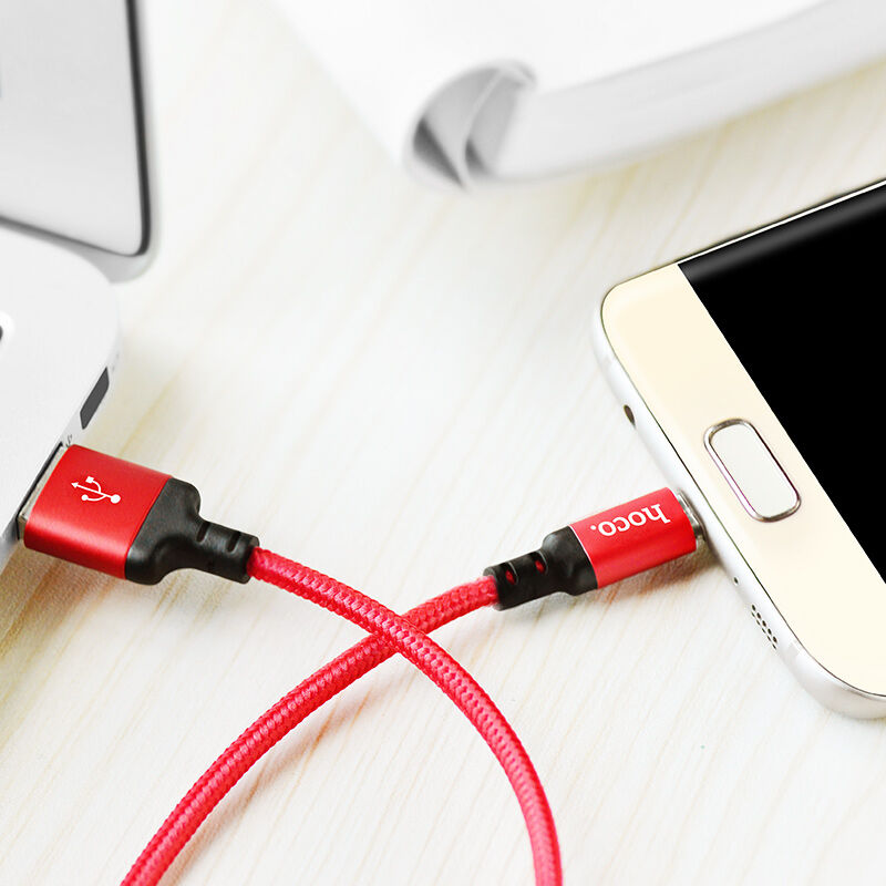 USB кабель для зарядки micro USB "Hoco" X14, красно-чёрный 2,0A, 1м 4