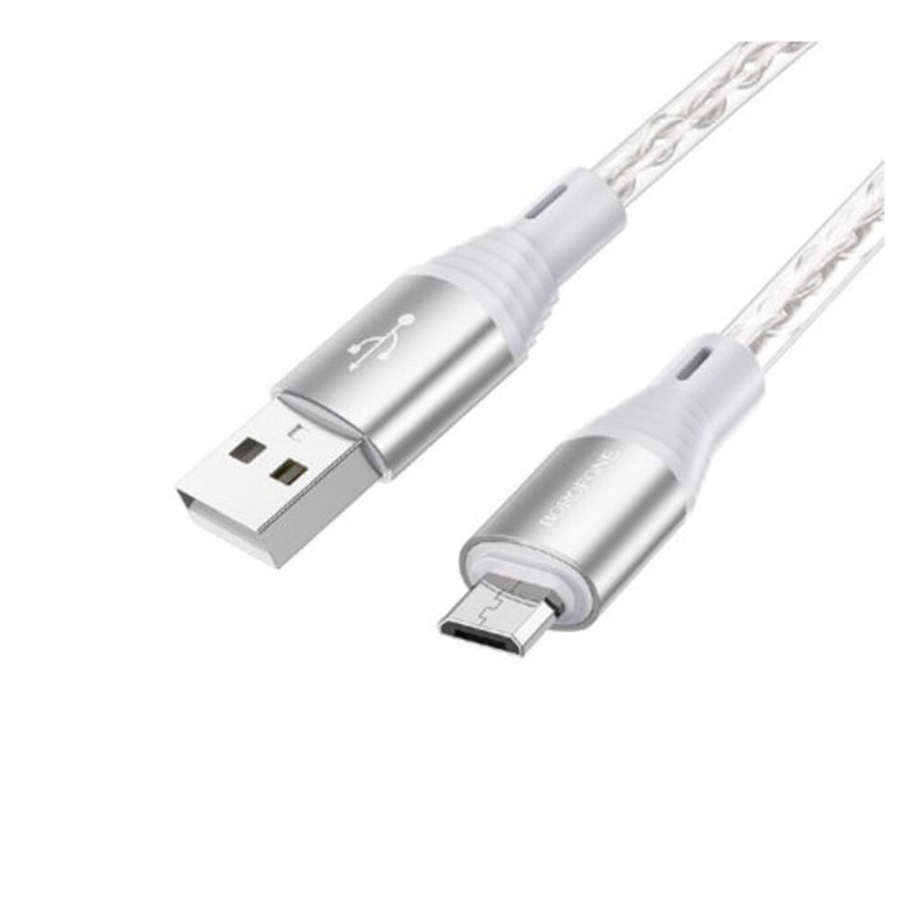 USB кабель для зарядки micro USB "BoroFone" BX96 2,4A, 1м, серый 1
