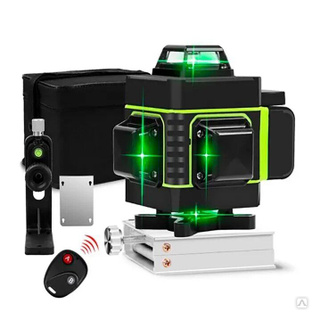 Лазерный уровень нивелир Hilda 4D/16 лучей зеленого цвета 360 градусов, с литейной батареей пульт Нивелиры HILDA #1