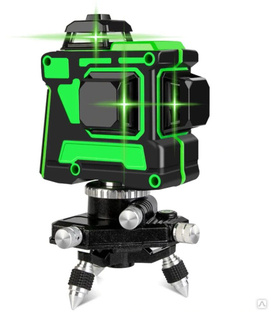 Лазерный уровень нивелир Hilda 4D/16 лучей зеленого цвета 360 градусов, с литейной батареей пульт Нивелиры #1