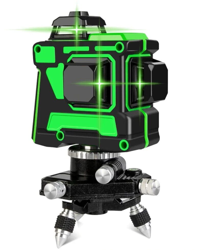 Лазерный уровень нивелир Hilda 4D/16 лучей зеленого цвета 360 градусов, с литейной батареей пульт Нивелиры