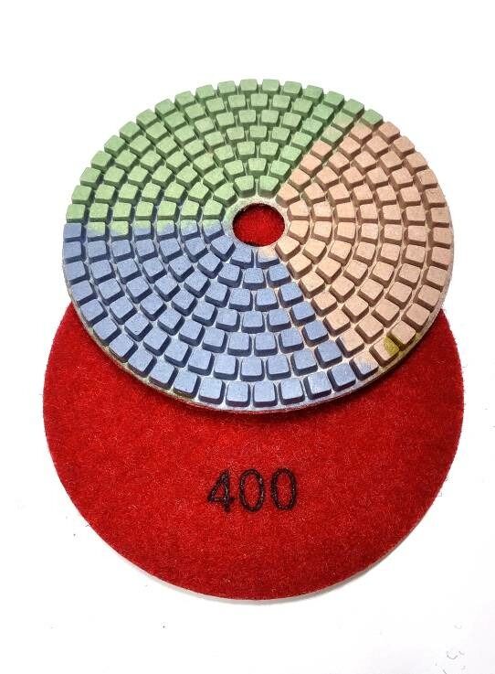 Диск алмазный для полировки гранита Tricolor № 400 D 100 мм.