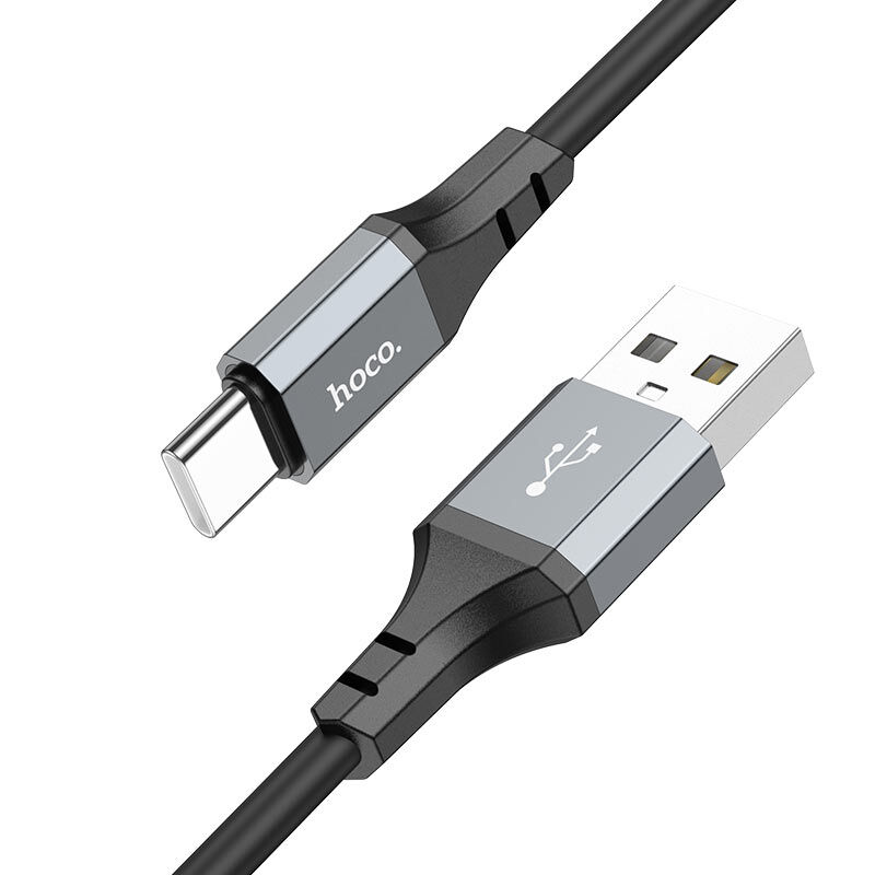 USB кабель шт.USB (A) - шт.Type-C "Hoco" X86 3А, 1м, силиконовый, черный 1