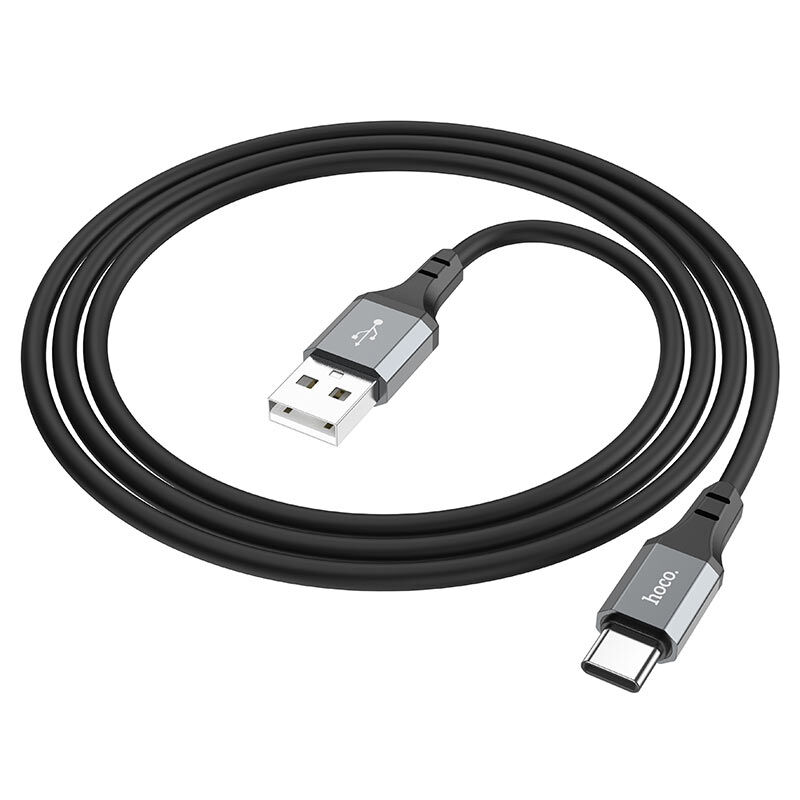 USB кабель шт.USB (A) - шт.Type-C "Hoco" X86 3А, 1м, силиконовый, черный 2