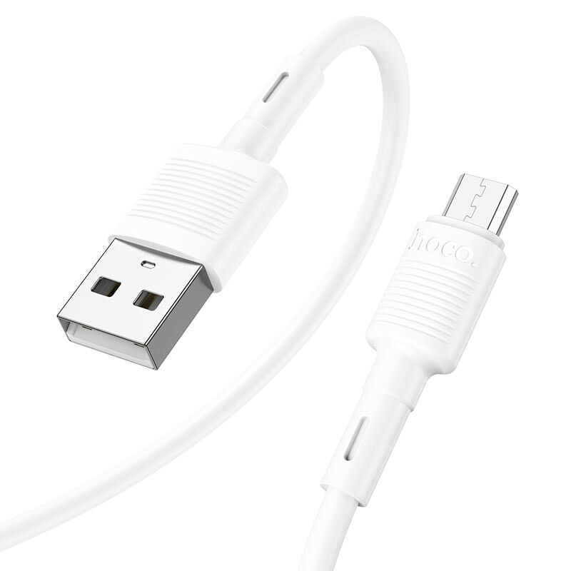 USB кабель для зарядки micro USB "Hoco" X83 2.4А, 1.0м, силикон, белый 1