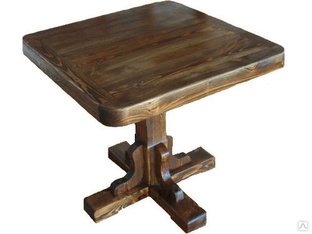 Стол обеденный квадратный, деревянный, брашированный под старину от столярного цеха "Классик" 
