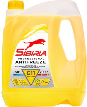 Охлаждающая жидкость 802165 SIBIRIA антифриз желтый G11 -40 5кг