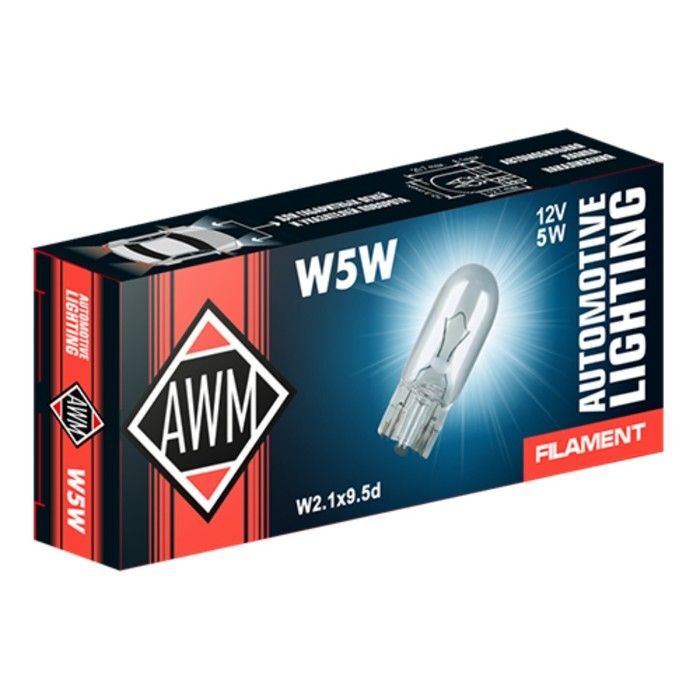 410300009 Лампа накаливания AWM W5W 12V 5W (W2.1x9,5d)