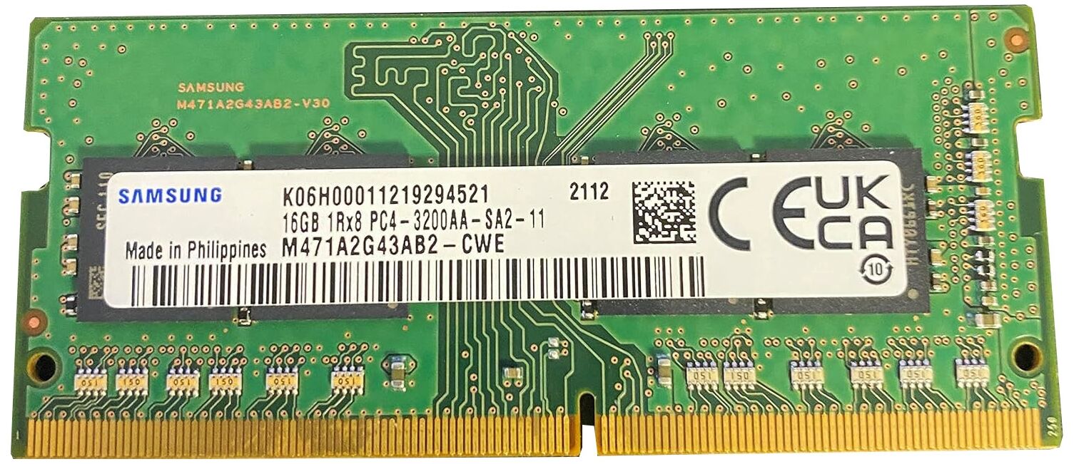 Оперативная память Samsung Samsung M471A2G43CB2-CWE/16GB / PC4-25600 DDR4 UDIMM-3200MHz SO-DIMM/в комплекте 1 модуль