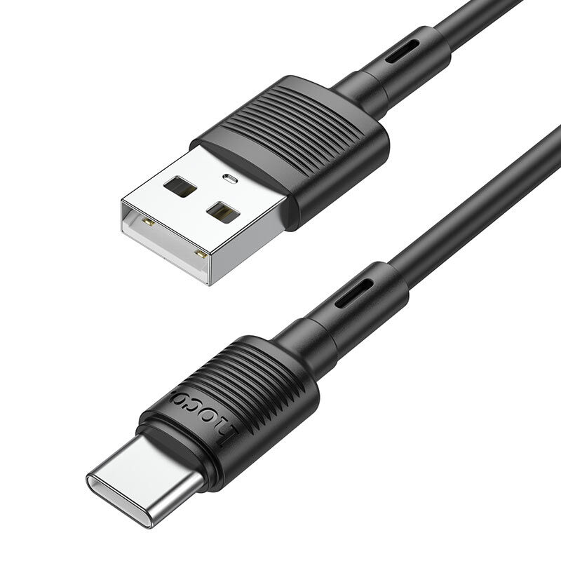 USB кабель шт.USB (A) - шт.Lightning 1,0м, 2,4А силиконовый, черный X83 Hoco 1