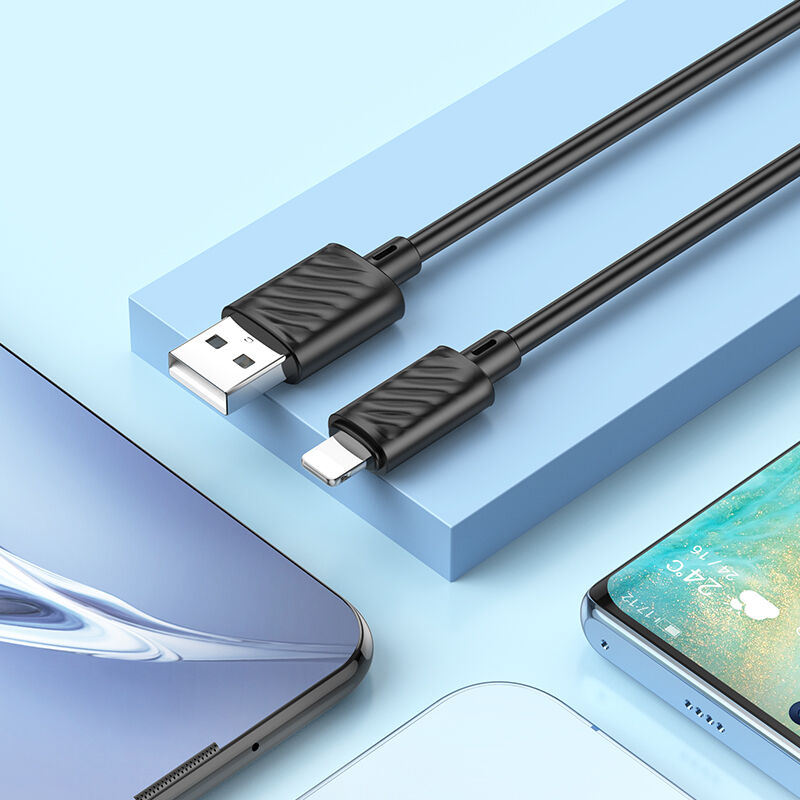 USB кабель шт.USB (A) - шт.Lightning 1,0м, 2,4А, черный X88 Hoco 5