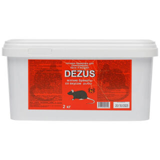 Dezus (Дезус) приманка от грызунов, крыс и мышей (мягкие брикеты) (рыба), 2 кг DEZUS