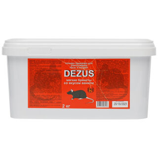 Dezus (Дезус) приманка от грызунов, крыс и мышей (мягкие брикеты) (ваниль), 2 кг DEZUS