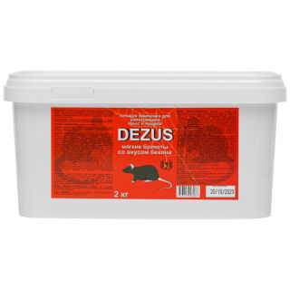 Dezus (Дезус) приманка от грызунов, крыс и мышей (мягкие брикеты) (бекон), 2 кг DEZUS