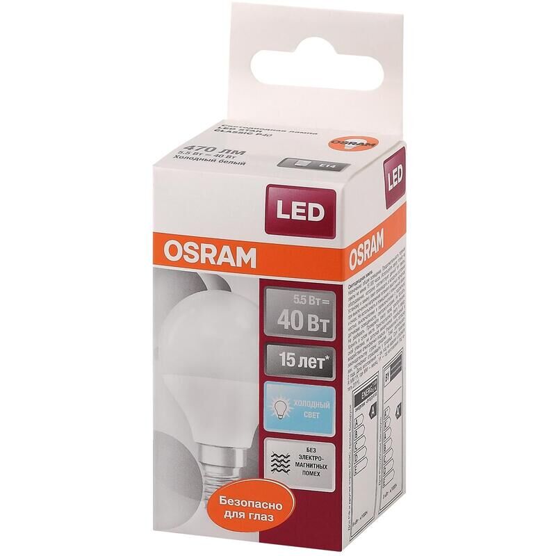 Лампа светодиодная Osram 5 Вт Е14 Р 4000 К 470 Лм (4058075695863)