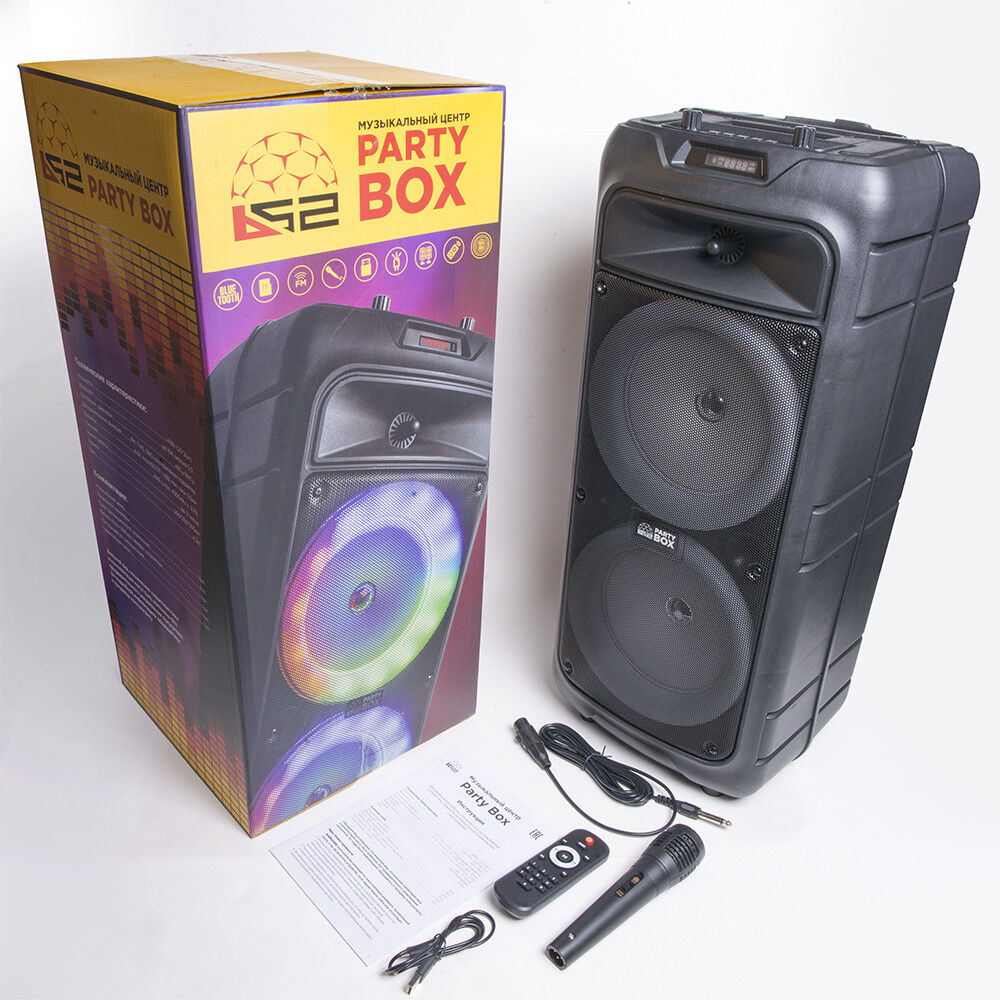 Музыкальный центр B52 Party Box, 40Вт (20Вт*2), АКБ 4500мА/ч,BT (до10м), USB, FM, провод. микрофон 5