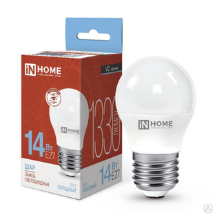 Лампа светодиодная LED-ШАР-VC 14 Вт 230В E27 6500К 1330лм IN HOME 4690612047836 
