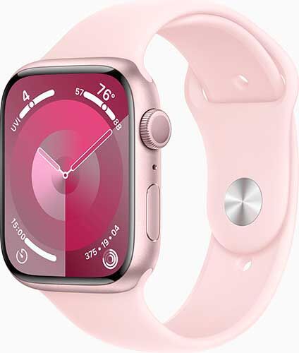 Смарт-часы Apple Watch Series 9, A2980, 45мм, розовый, Sport Band светло-розовый, M/L (MR9H3ZP/A) Watch Series 9 A2980 4