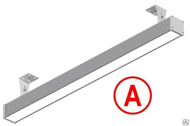 Линейный светильник "ПРОГРЕСС", 50 Вт, 1000 мм, с БАП опал, призма, цвет корпуса черный, серый 5 лет