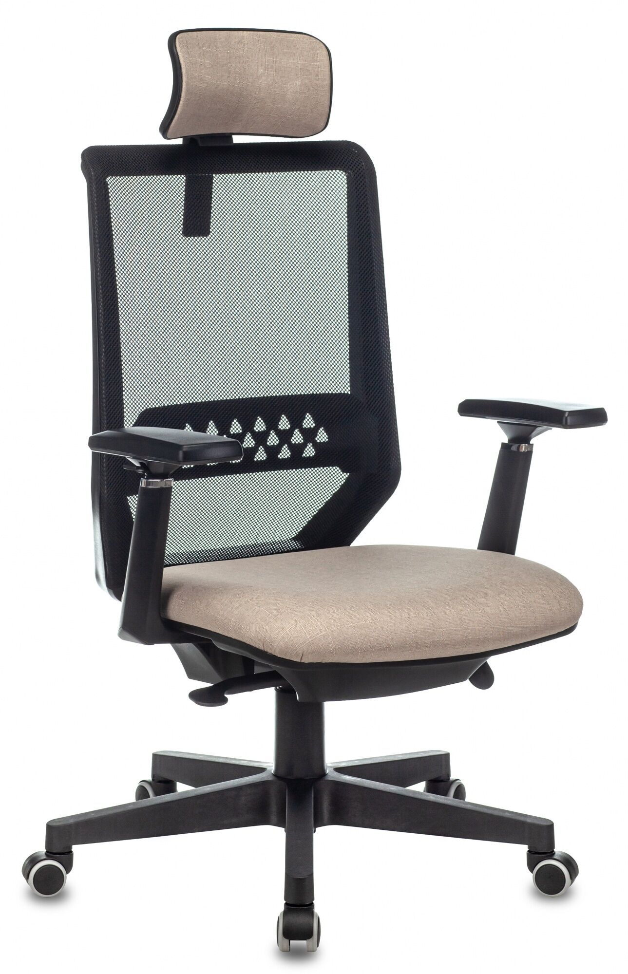 Кресло руководителя Бюрократ EXPERT BEIGE черный TW-01 сиденье бежевый 38-402