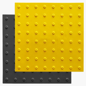 Тактильный указатель (плитка) конусы в линейном порядке, тпу, желтый/черный, 500*500 мм артикул 0103