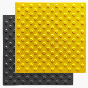 Тактильный указатель (плитка) конусы в шахматном порядке, пвх, желтая/черная, 500*500 мм артикул 0104